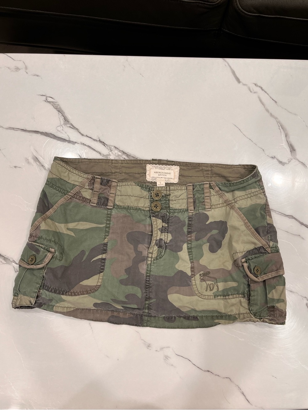 Vintage Abercrombie and Fitch camo cargo mini skirt